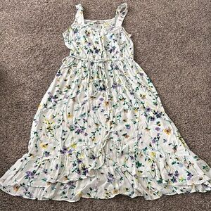 LOFT White Cream Sundress Sleeveless Casual